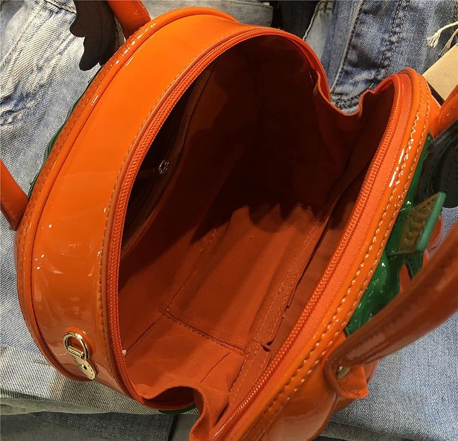 Amazon.com: QZUnique Pumpkin Shoulder Bag 3D Glossy PU Purses
